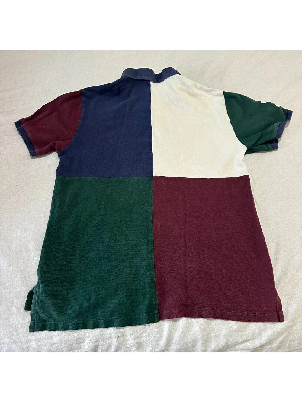 Polo Ralph Lauren Big Pony Youth XL 18-20  Color Block Y2K Collar Shirt